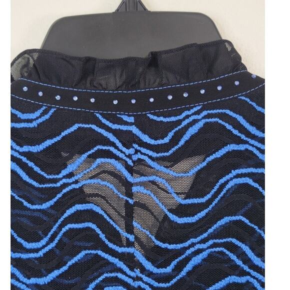 Chere Maselle Shirt Womens 94-106-175 Sheer Rhinestone Embellished Corpcore Top - Picture 7 of 12